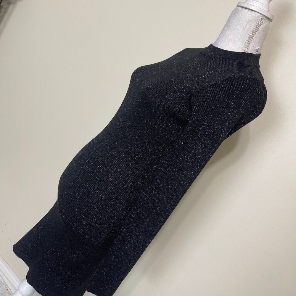Charlotte Russe Ribbed LongSleeve Mockneck Midi Sweater Dress Black Medium - Picture 4 of 11